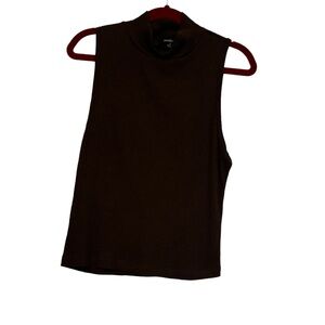 Ambiance Ribbed Mock Neck Crop Top - Size Small